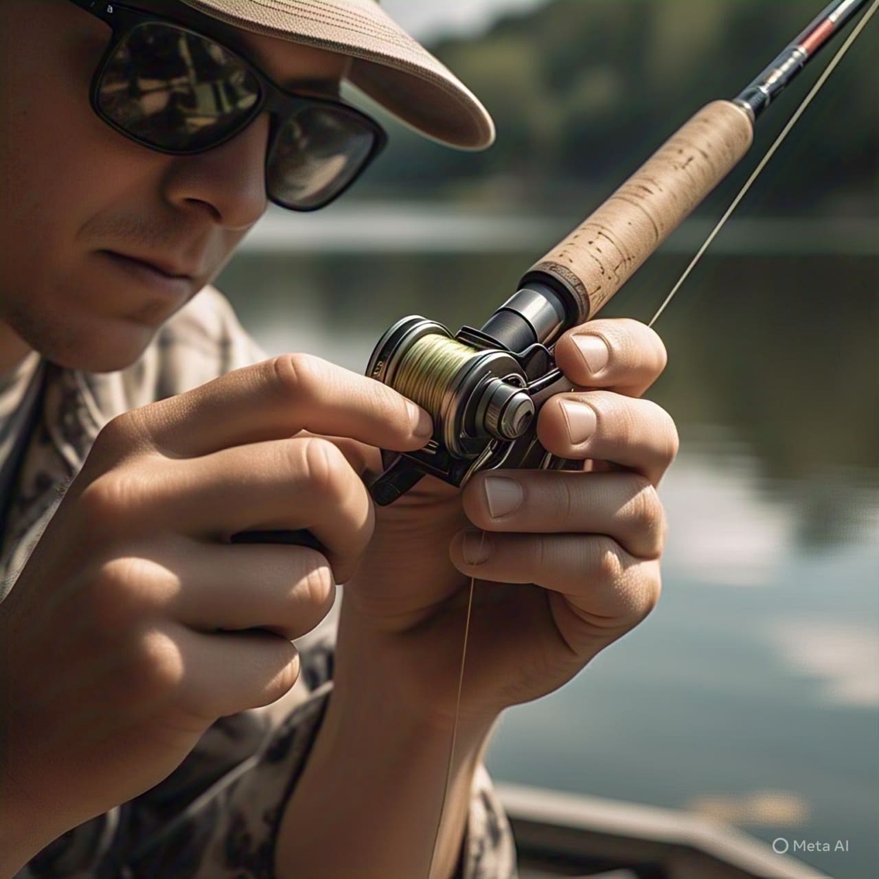 hands making a small fishing reel and -Rc Mech