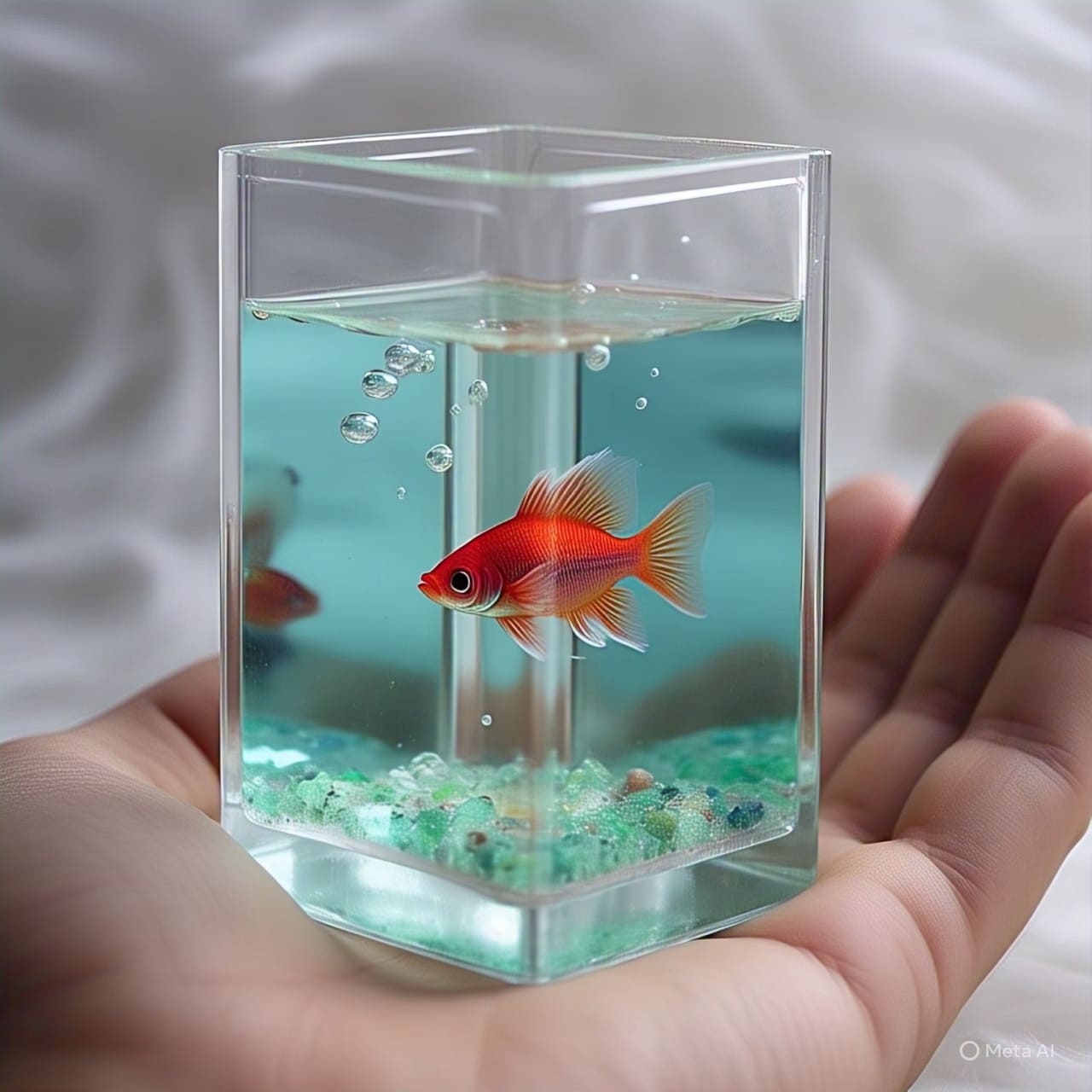 smallest aquarium on palm of hand with -Rc Mech