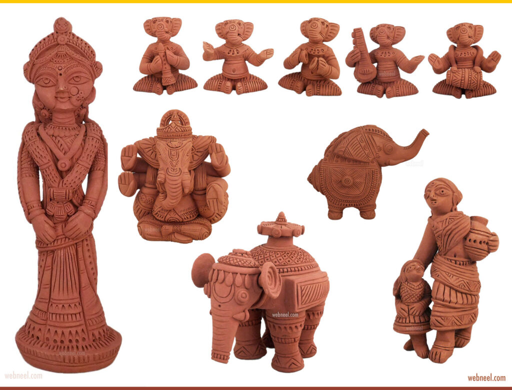 7 terracotta art sculpture india god -Rc Mech